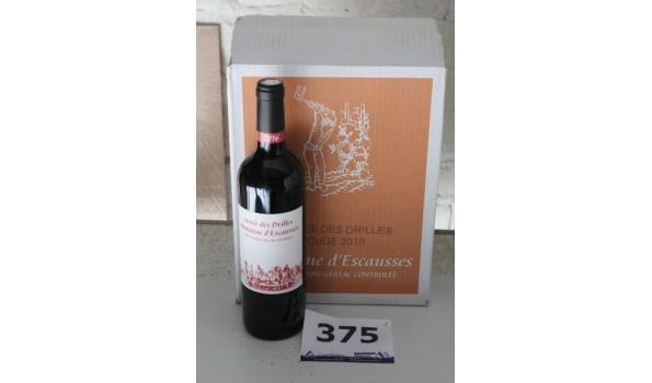 12 flessen à 75cl rode wijn cuvée des Drilles Domaine d